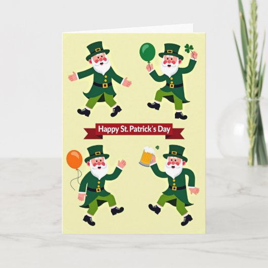 Leprechaun Pattern St Patricks Day Card カード (正面)