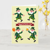 Leprechaun Pattern St Patricks Day Card カード (黄色い花)