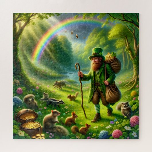 Leprechaun Pot of Gold Pursuit St Patrick's Day ジグソーパズル (横)