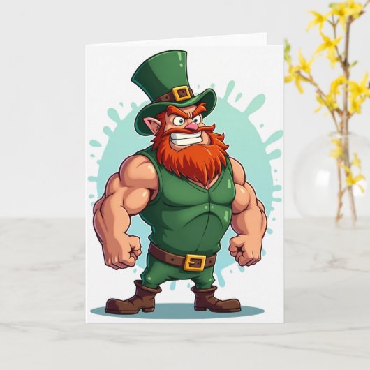 Leprechaun Power St Patricks Card カード (黄色い花)