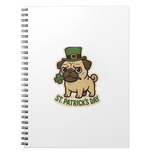 Leprechaun Pug St.Patrick's Day ノートブック (正面)