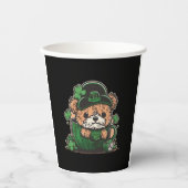Leprechaun Puppies Sticker, St. Patrick's Day. 紙コップ (正面)