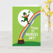 Leprechaun Rainbow Faux Gold Foil Card カード (黄色い花)