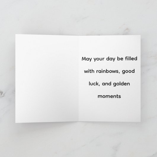 Leprechaun Rainbow Gold Pot Green Cartoon カード (内部)