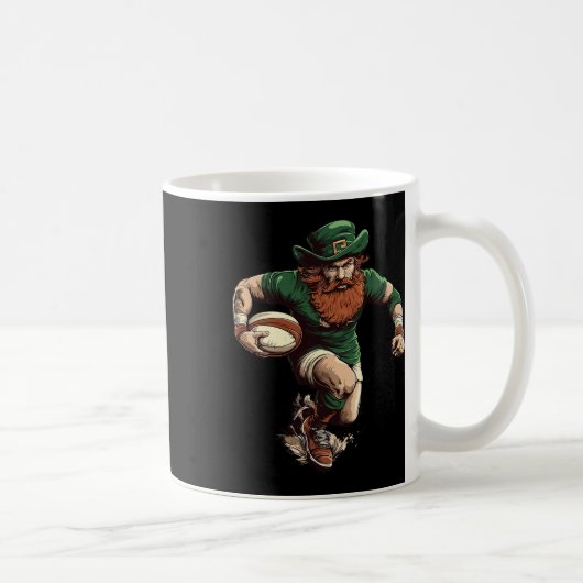 Leprechaun Rugby Funny Rugby Player St Patricks Da コーヒーマグカップ (右)