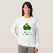 Leprechaun Shamrock -キス私はハーフ・アイルランド人 Tシャツ (正面フル)