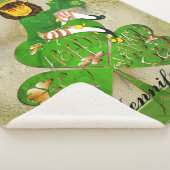 Leprechaun Shamrock "Happy St. Patrick's" シェルパブランケット (3/4)