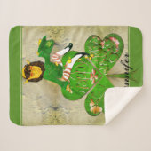 Leprechaun Shamrock "Happy St. Patrick's" シェルパブランケット (正面(横))