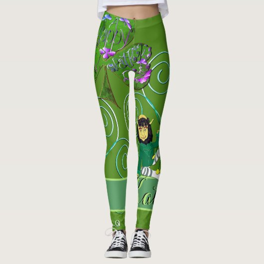 Leprechaun Shamrock Leggings レギンス (正面)