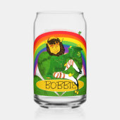 Leprechaun Shamrock Nameボタン ガラス缶 (正面)