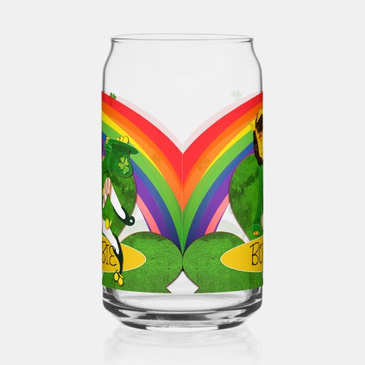 Leprechaun Shamrock Nameボタン ガラス缶 (右)