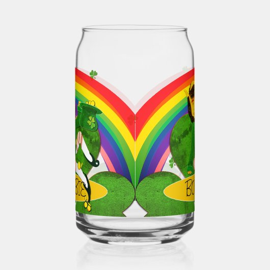 Leprechaun Shamrock Nameボタン ガラス缶 (左)