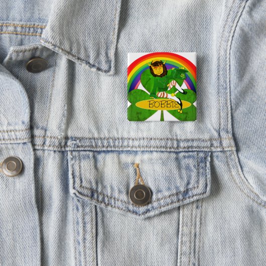 Leprechaun Shamrock Nameボタン 缶バッジ (インサイチュ)