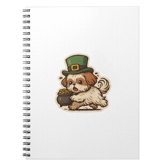 Leprechaun Shih Tzu St.Patrick's Day ノートブック (正面)