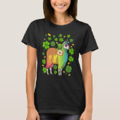Leprechaun Sloth Riding Llama Unicorn St Patricks Tシャツ (正面)