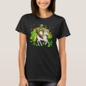 Leprechaun Sloth Riding Unicorn Saint Patrick's Da Tシャツ (正面)