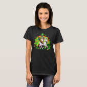 Leprechaun Sloth Riding Unicorn Saint Patrick's Da Tシャツ (正面フル)