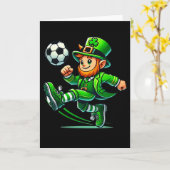 Leprechaun Soccer St Patricks Day Player Boys Men カード (黄色い花)
