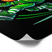 Leprechaun Soccer St Patricks Day Player Boys Men ポスター (角)
