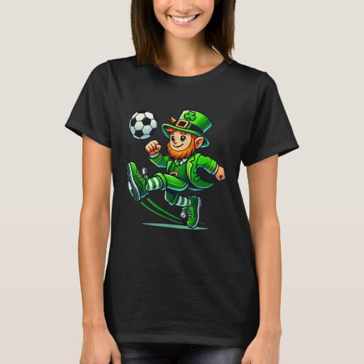 Leprechaun Soccer St Patricks Day Player Boys Men  Tシャツ (正面)