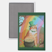 Leprechaun St. Patrick’s Day Tabby Cat マグネット (正面/裏面)