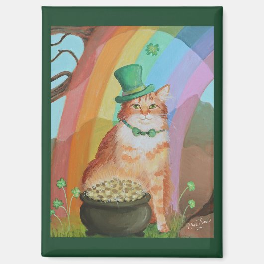 Leprechaun St. Patrick’s Day Tabby Cat マグネット (正面)