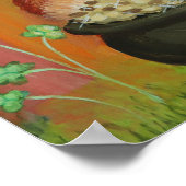 Leprechaun St. Patrick’s Day Tabby Cat Wall Art ポスター (角)