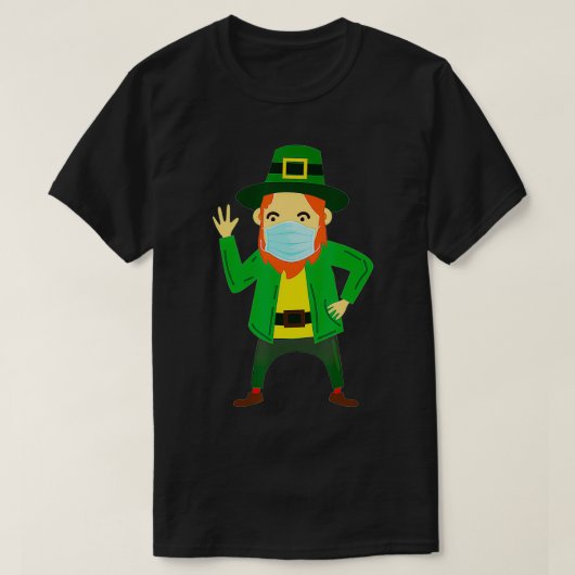 Leprechaun St Patricks Day Funny Face Mask Quarant Tシャツ (デザイン正面)