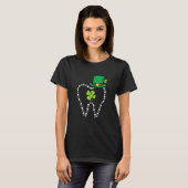 Leprechaun Tooth Shamrock St Patrick Day Dentist D Tシャツ (正面フル)