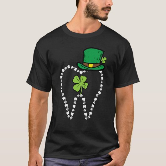 Leprechaun Tooth Shamrock St Patrick Day Dentist D Tシャツ (正面)