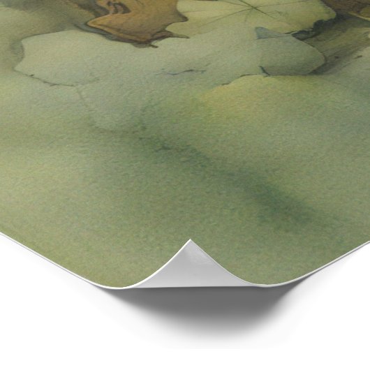 Leprechaun with Shamrocks  ポスター (角)