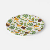 Leprechauns、シャームロック、金ゴールド、馬蹄型 ペーパープレート (アングル)