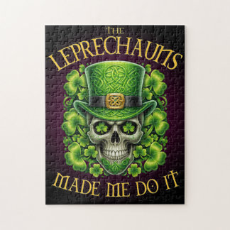Leprechauns Made Me Do It Skull St Patrics Day ジグソーパズル
