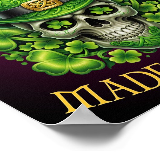 Leprechauns Made Me Do It Skull St Patrics Day ポスター (角)