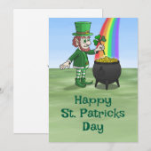 Leprechaun's pot of gold for St. Patrick's Day シーズンカード (正面/裏面)