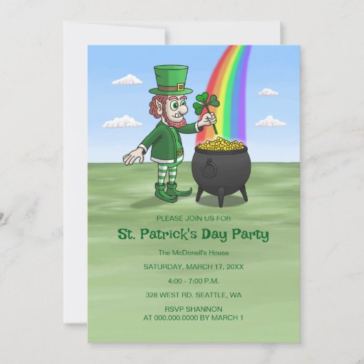 Leprechauns St. Patrick's day party 招待状 (正面)