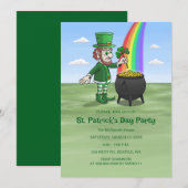 Leprechauns St. Patrick's day party 招待状 (正面/裏面)