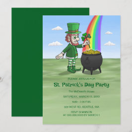 Leprechauns St. Patrick's day party 招待状