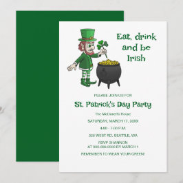 Leprechauns St. Patrick's day party 招待状