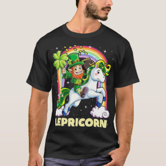 Lepricorn Leprechaun Riding UnicornSt patricks・ダ Tシャツ