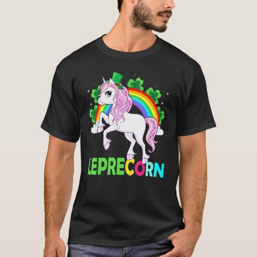 Lepricorn Leprechaun Unicorn Kids Girls Wome Tシャツ (正面)