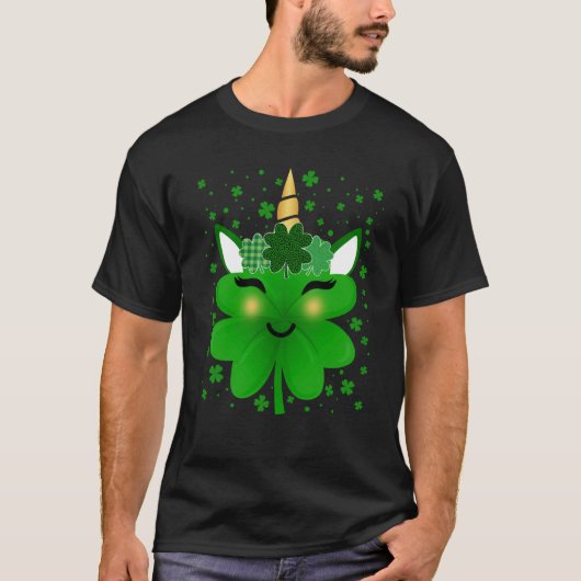 Lepricorn Leprechaun Unicorn Shamrock C St Patrick Tシャツ (正面)