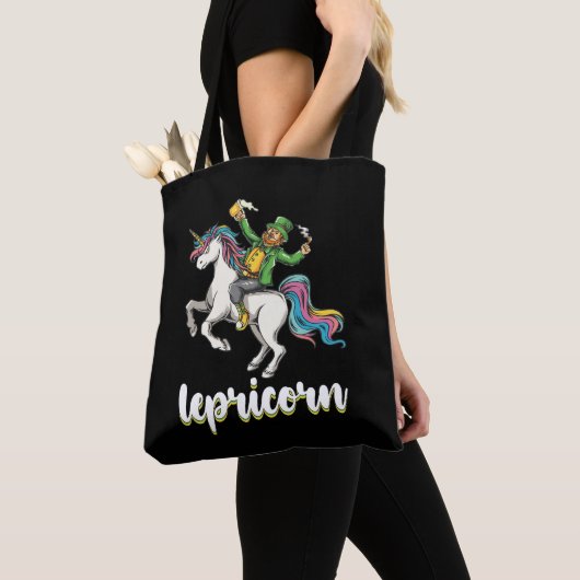 Lepricorn Leprechaun Unicorn St Patrick's Day トートバッグ (クローズアップ)