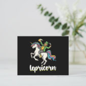 Lepricorn Leprechaun Unicorn St Patrick's Day ポストカード (スタンド正面)