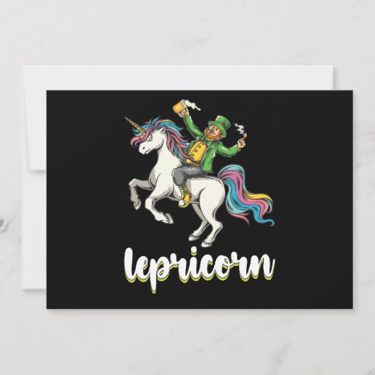 Lepricorn Leprechaun Unicorn St Patrick's Day 招待状 (正面)