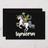 Lepricorn Leprechaun Unicorn St Patrick's Day 招待状 (正面/裏面)