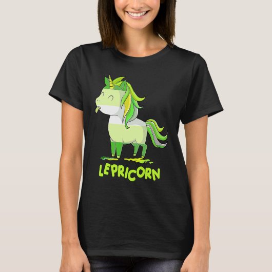Lepricorn Leprechaun Unicorn  St Patricks Day Girl Tシャツ (正面)