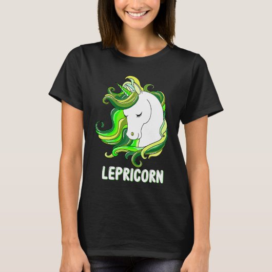 Lepricorn Leprechaun Unicorn  St Patricks Day Kids Tシャツ (正面)