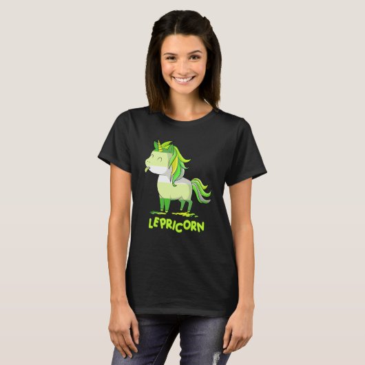 Lepricorn Leprechaun Unicorn St Patricks Day Kids Tシャツ (正面フル)