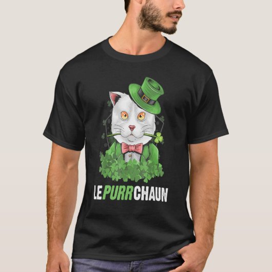 Lepurrchaun Leprechaun Cat衣服セントパトリックの帽子F Tシャツ (正面)